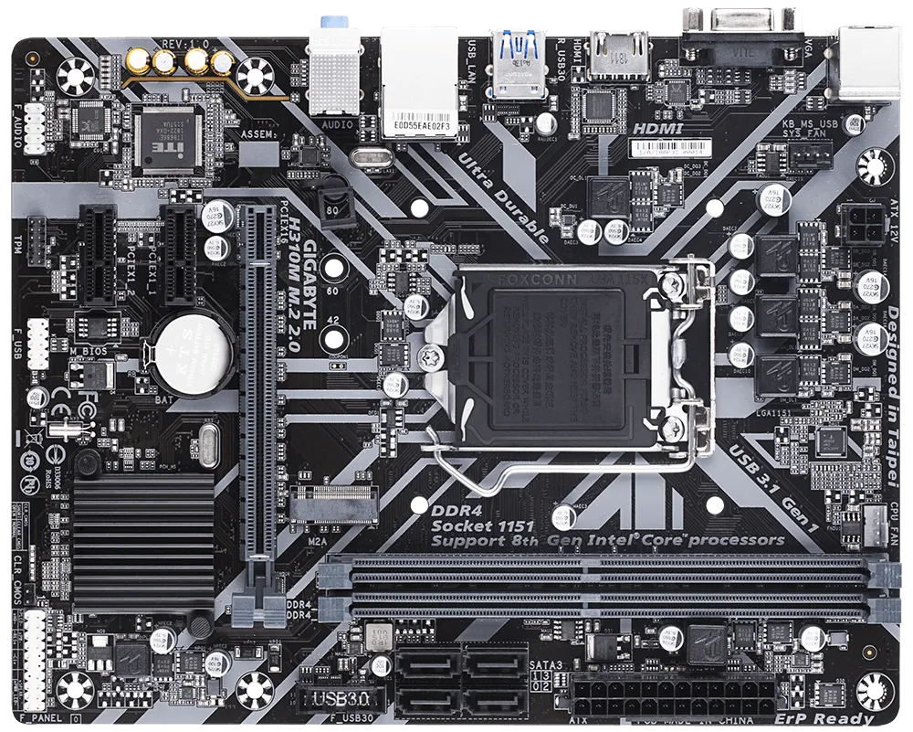 Gigabyte H310M M.2 2.0 DDR4 Motherboard For Intel 8th | 9th Gen view 2